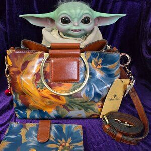 Patricia Nash Empoli Satchel in Marigold Harvest & Wallet - NEW